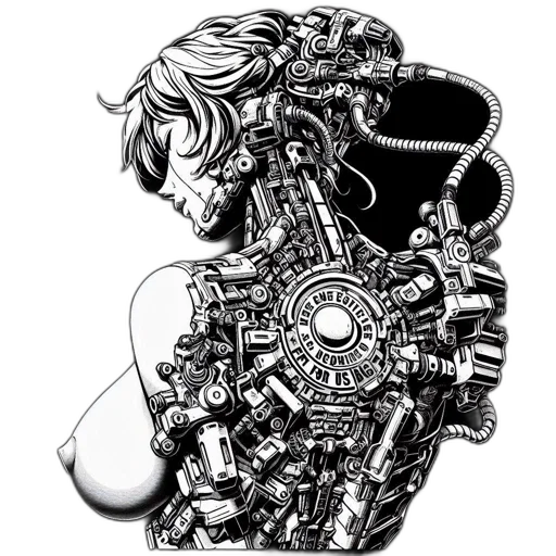 robot, jewelry, face, cyberpunk transparent PNG cut-out