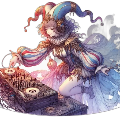 dress, fantasy art, concept art, cyberpunk transparent PNG cut-out