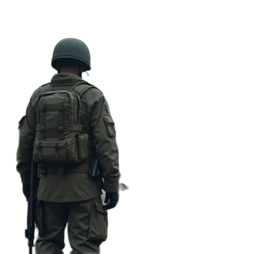 jacket, weapon, staff, mask transparent PNG cut-out
