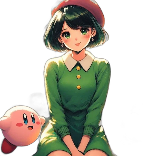 dress, hat, weapon, face transparent PNG cut-out