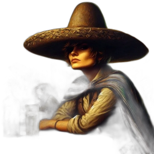 hat, staff, face, mask transparent PNG cut-out