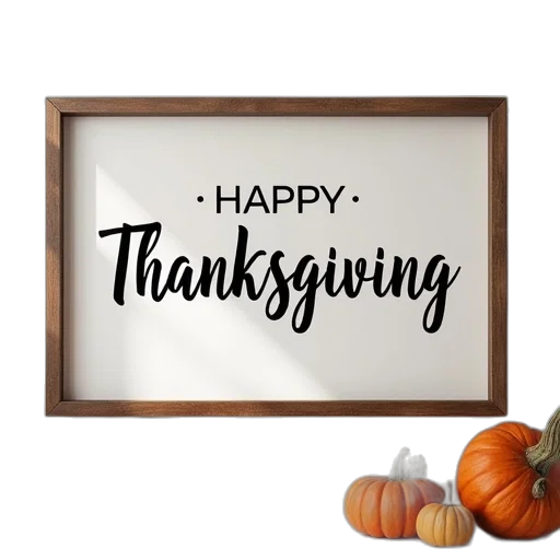 happy, thanksgiving, sign, has transparent PNG cut-out