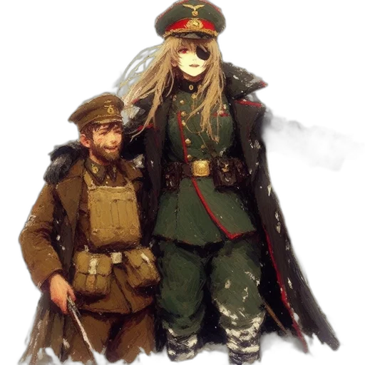 staff, jacket, hat, weapon transparent PNG cut-out