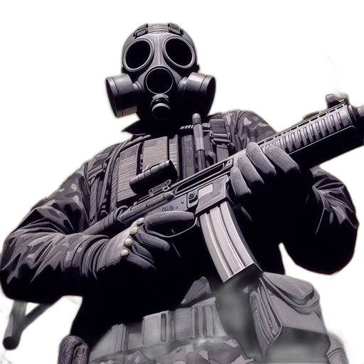 mask, weapon, jacket, robot transparent PNG cut-out