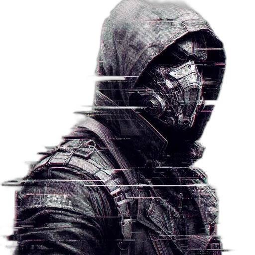 jacket, mask, face, weapon transparent PNG cut-out