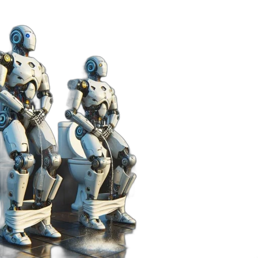 robot, 3d render, concept art, humanoid transparent PNG cut-out