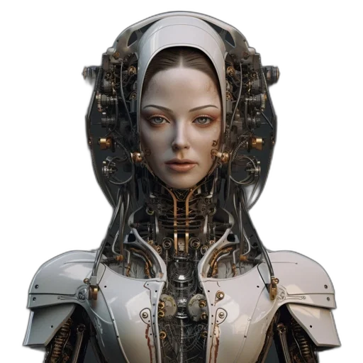 robot, face, jacket, dress transparent PNG cut-out
