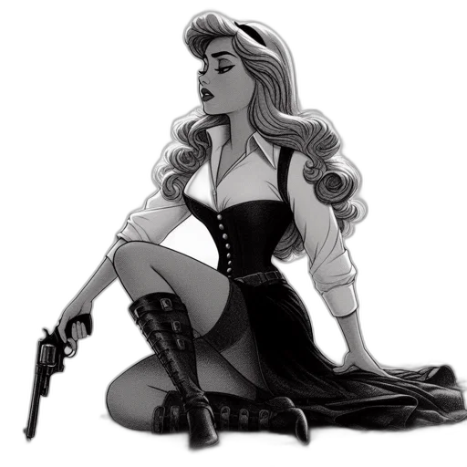 dress, comic book art, cartoon, concept art transparent PNG cut-out