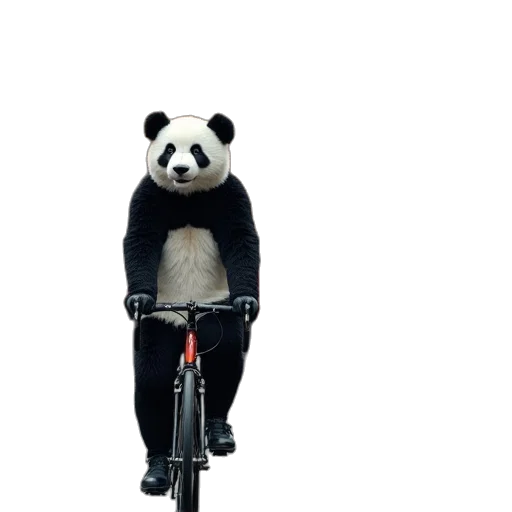 animal, jacket, cyclists, panda transparent PNG cut-out