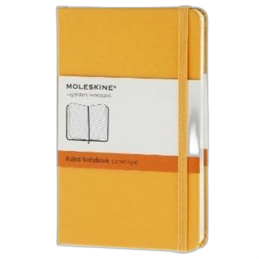 moleskine, ruled, notebook, yellow transparent PNG cut-out