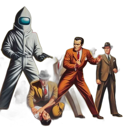 mask, jacket, weapon, staff transparent PNG cut-out