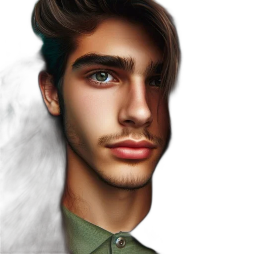 face, hair, jacket, mask transparent PNG cut-out