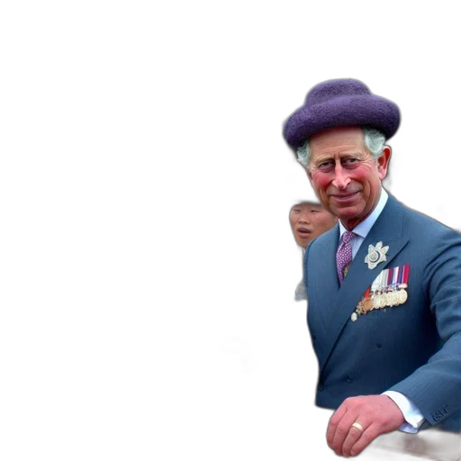 hat, crown, jacket, staff transparent PNG cut-out
