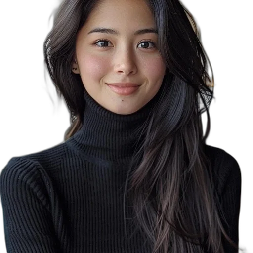 face, hair, jacket, staff transparent PNG cut-out
