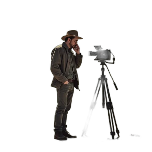 staff, weapon, hat, jacket transparent PNG cut-out