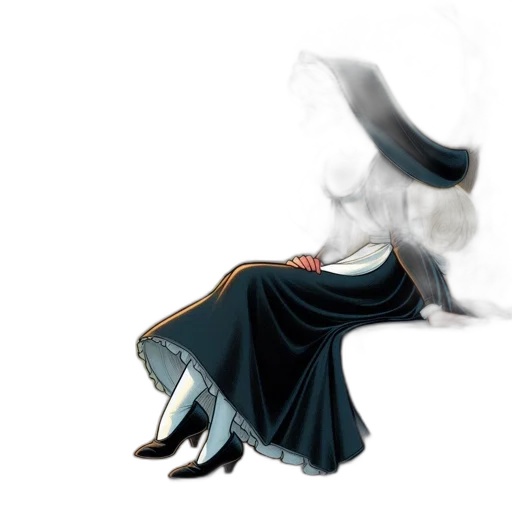 dress, mask, staff, weapon transparent PNG cut-out