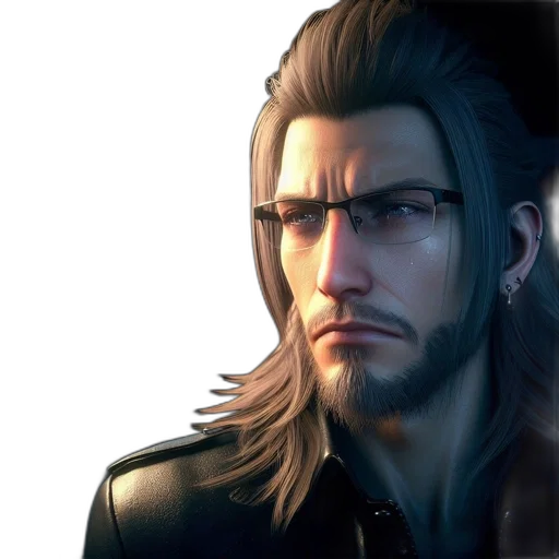 jacket, face, hair, concept art transparent PNG cut-out