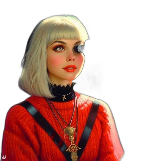face, staff, jacket, jewelry transparent PNG cut-out