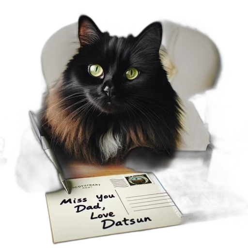 staff, photorealistic, black, cat transparent PNG cut-out