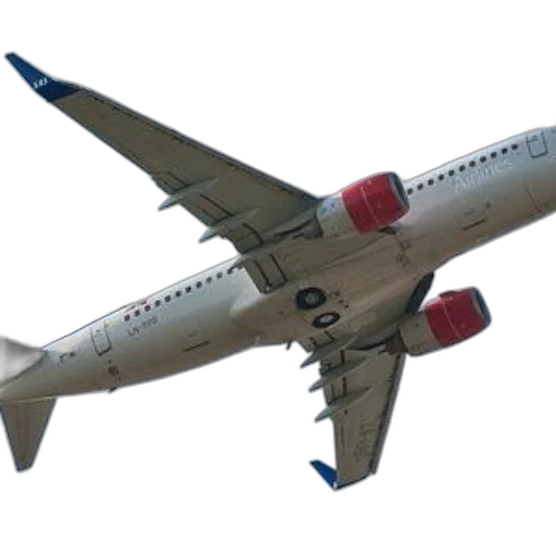 3d render, white, airplane, red transparent PNG cut-out