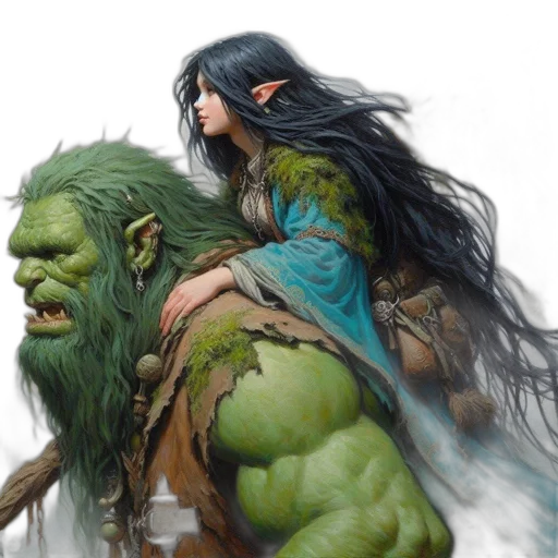 fantasy art, concept art, comic book art, photorealistic transparent PNG cut-out