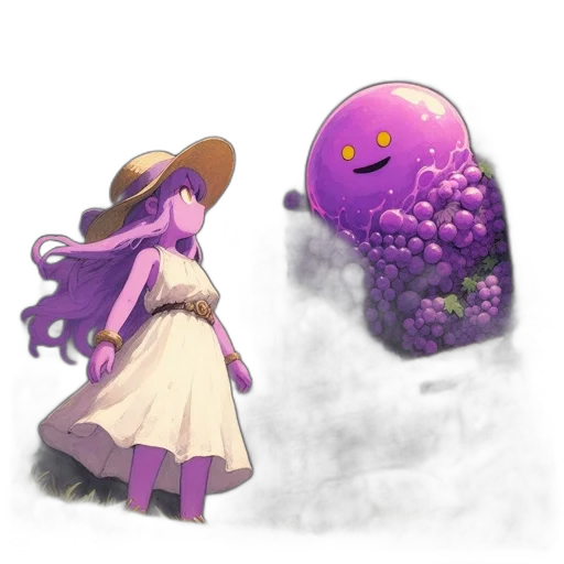 creature, flower, dress, hat transparent PNG cut-out