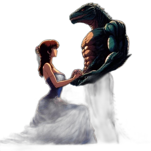 dragon, creature, dress, concept art transparent PNG cut-out