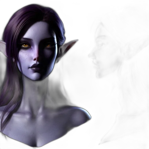 face, fantasy art, concept art, 3d render transparent PNG cut-out