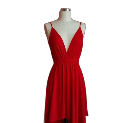 dress, red, neck transparent PNG cut-out