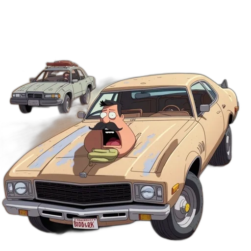 car, concept art, cartoon, photorealistic transparent PNG cut-out