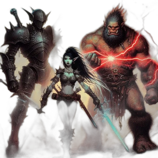 concept art, fantasy art, comic book art, dark transparent PNG cut-out