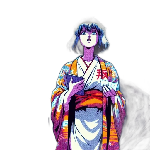 dress, concept art, anime, vaporwave transparent PNG cut-out