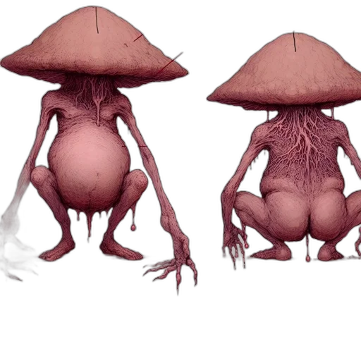 creature, hat, umbrella, concept art transparent PNG cut-out