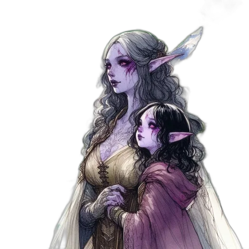 fantasy art, concept art, watercolor, pixel art transparent PNG cut-out