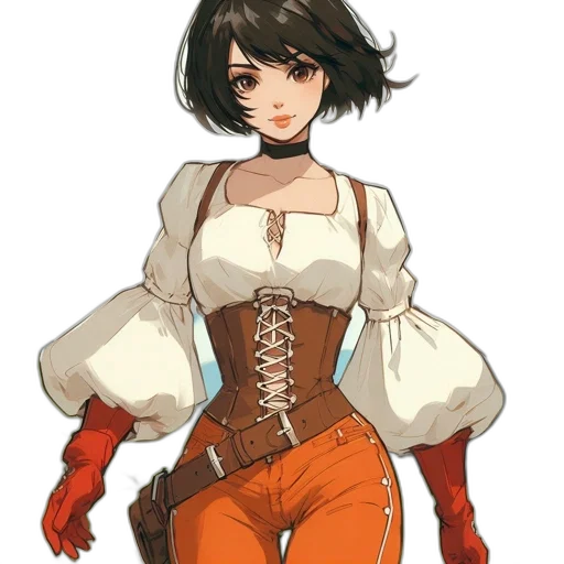 dress, staff, jacket, weapon transparent PNG cut-out