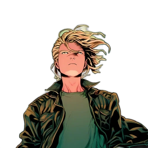 jacket, hair, comic book art, concept art transparent PNG cut-out