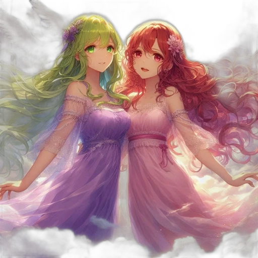 dress, fantasy art, watercolor, pixel art transparent PNG cut-out