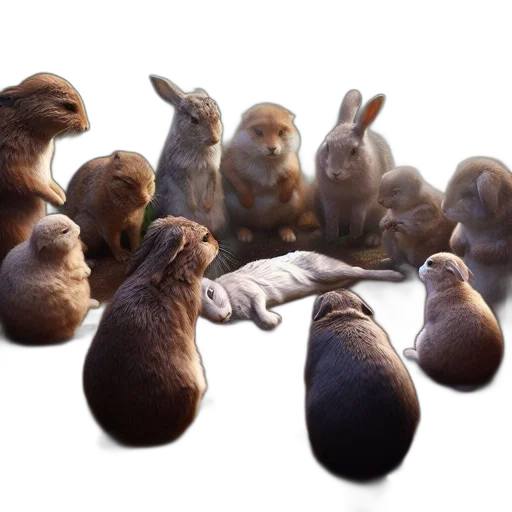 animal, food, staff, photorealistic transparent PNG cut-out