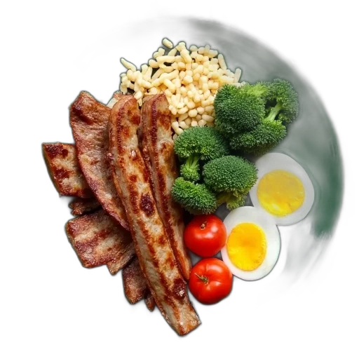 food, photorealistic, 3d render, plate transparent PNG cut-out