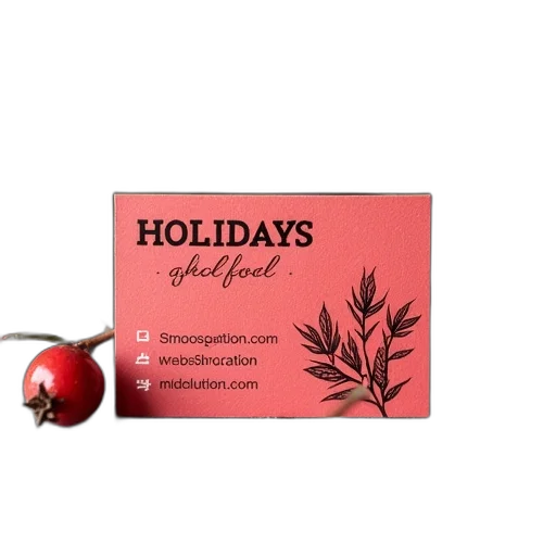 holiday, business, card, holly transparent PNG cut-out