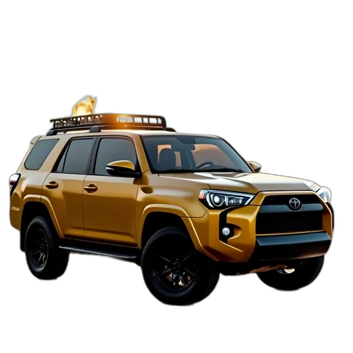 car, 3d render, photorealistic, gold transparent PNG cut-out