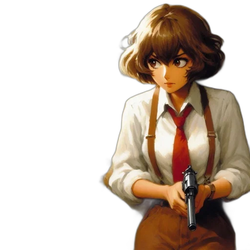 weapon, staff, jacket, anime transparent PNG cut-out
