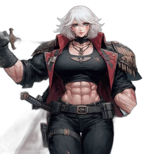 weapon, sword, jacket, concept art transparent PNG cut-out