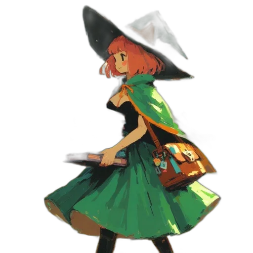 staff, dress, hat, weapon transparent PNG cut-out