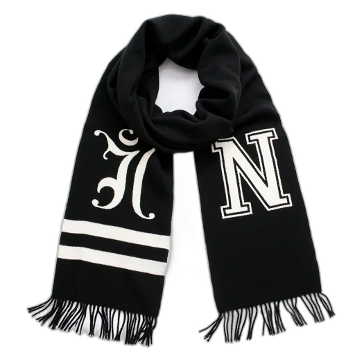 monochrome, black, white, scarf transparent PNG cut-out