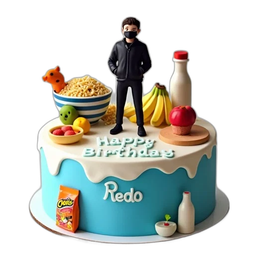 food, 3d render, birthday, cake transparent PNG cut-out
