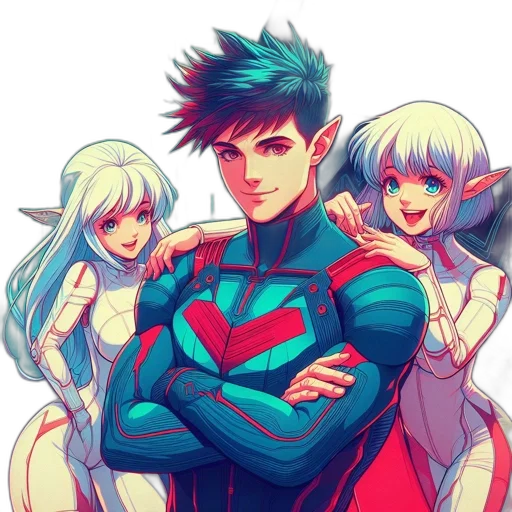 comic book art, anime, concept art, fantasy art transparent PNG cut-out