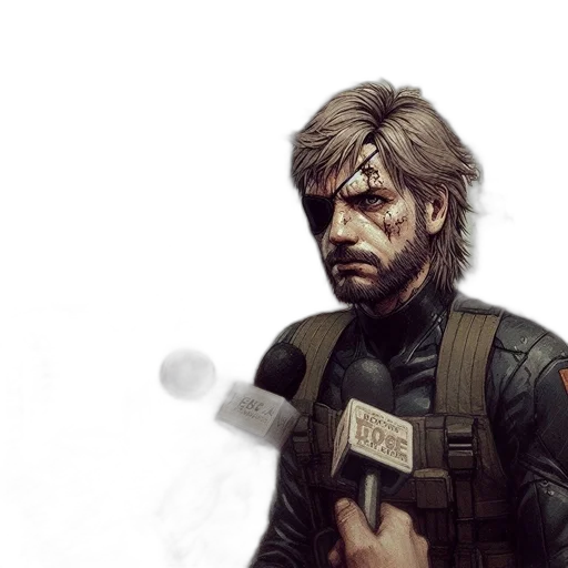 face, jacket, weapon, concept art transparent PNG cut-out