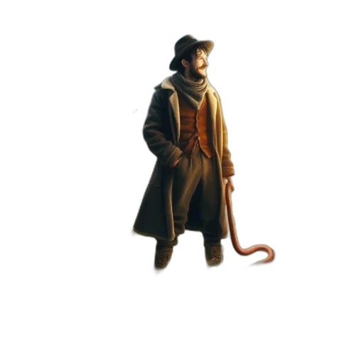 staff, jacket, hat, animal transparent PNG cut-out