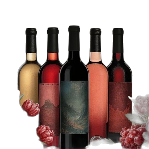 bottle, photorealistic, 3d render, red transparent PNG cut-out